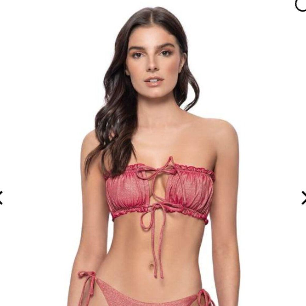 PQ Swim Arcadia Remi Convertible Bandeau Bikini Top Size Small